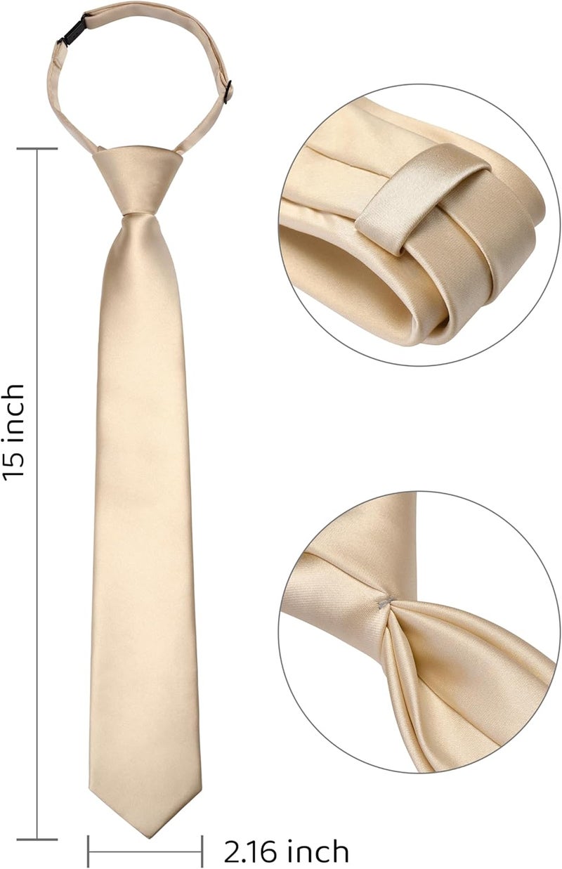 Branduce Pre-Tied Boys Ties Solid Color Kids Adjustable Necktie for Age 8-12 Wedding School Graduation - Image 1
